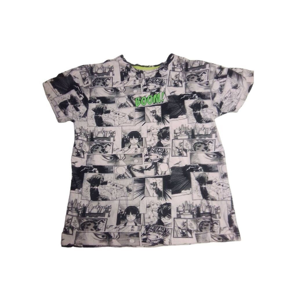 Seven Souls T-shirt Pop Art Anime Comic Strip All Over Print Size M.  Lt Pink.
